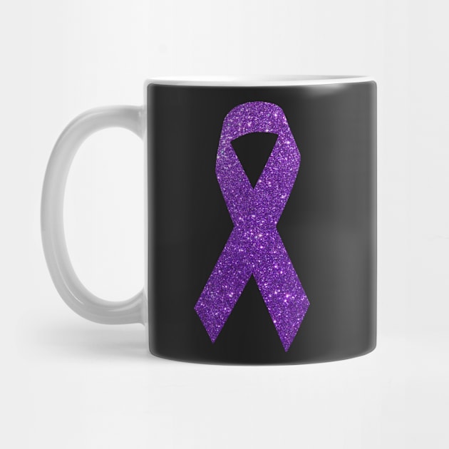 Purple Faux Glitter Awareness Ribbon by Felicity-K